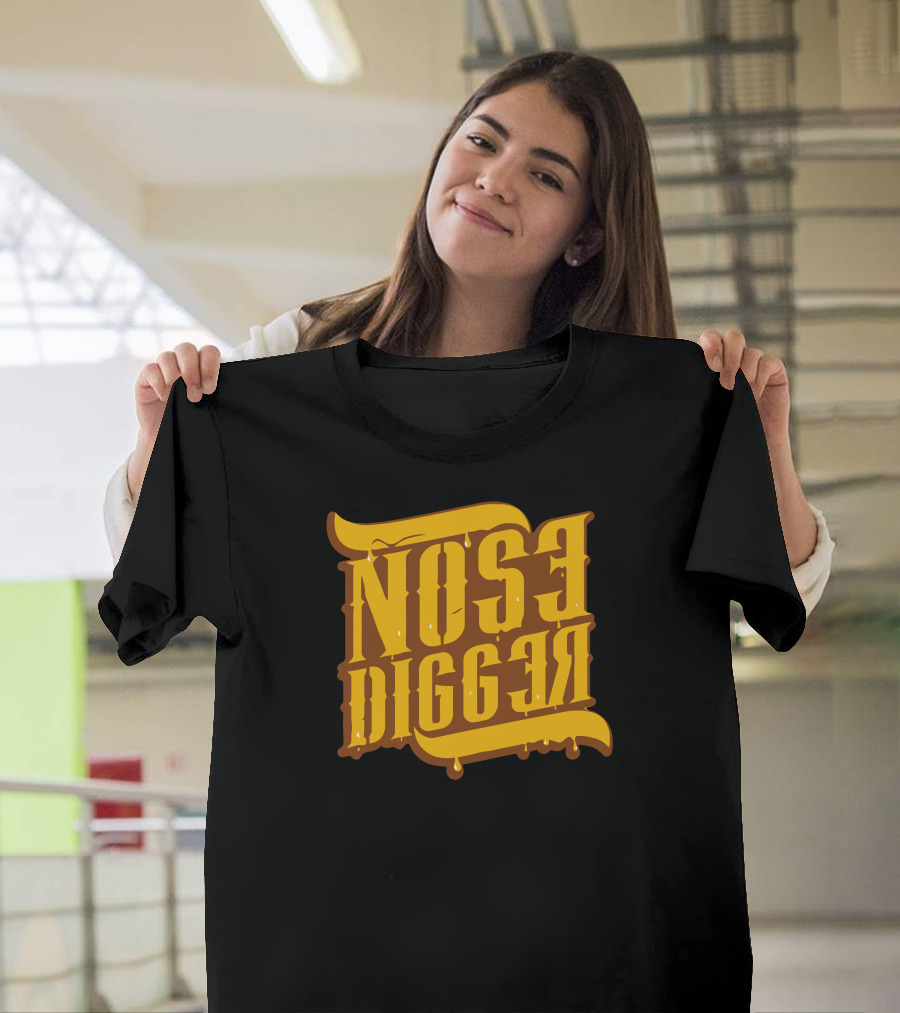 Nose Digger Yellow Dripping Text T-Shirt
