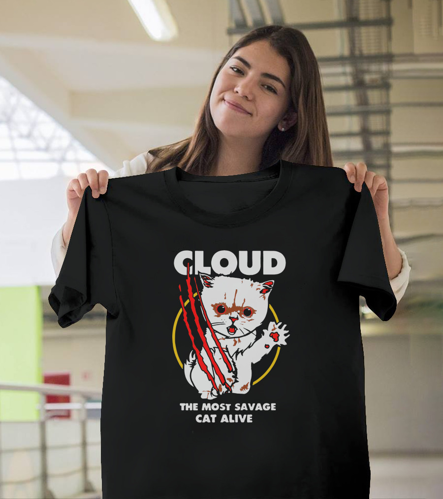 Cloud The Most Savage Cat Alive Scratch Marks T-Shirt