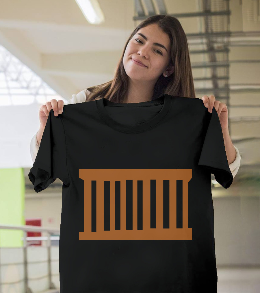 Wall Jail Symbol Brown Bars T-Shirt
