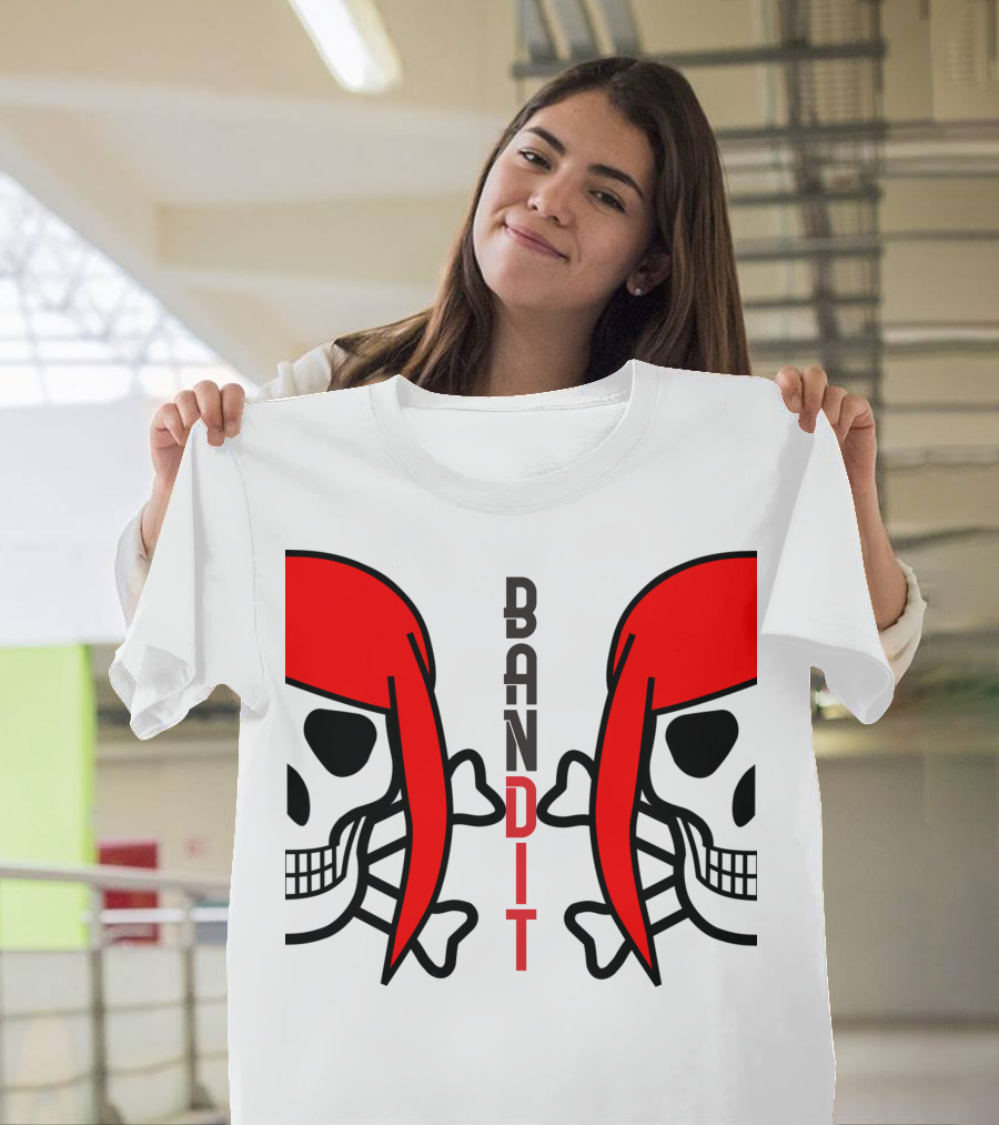 Bandit Woman Prank Skull with Red Hair T-Shirt