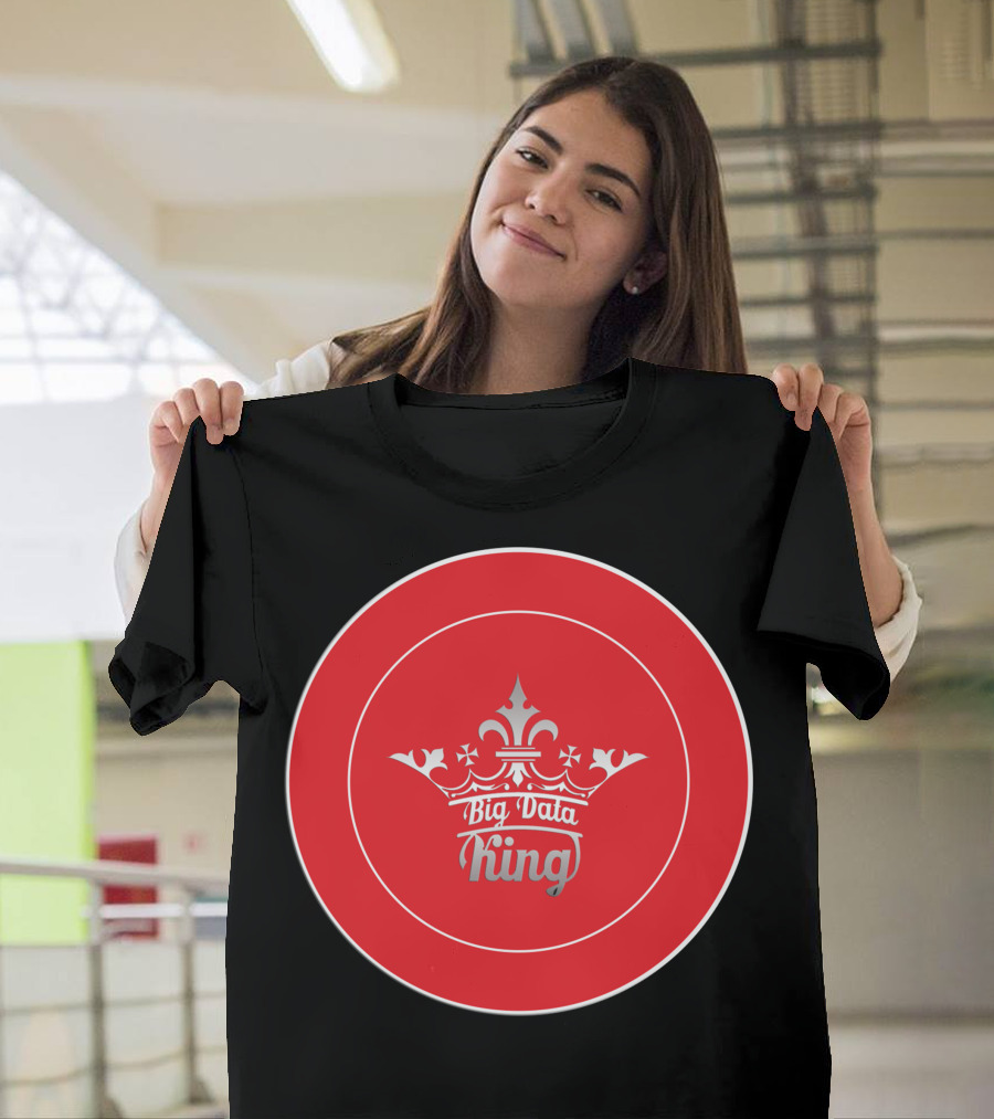 Big Data King in Crown Emblem Circle T-Shirt