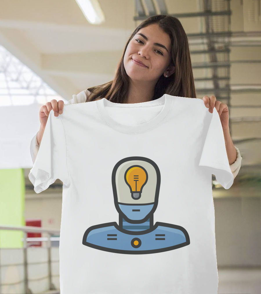 Ide Lamp Lightbulb Head Robot Concept T-Shirt