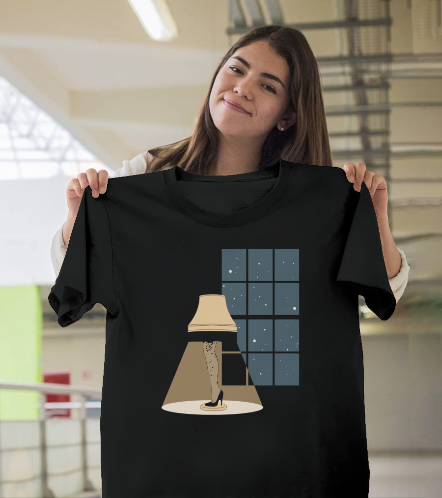 A Christmas Story Iconic Leg Lamp in Window Scene T-Shirt