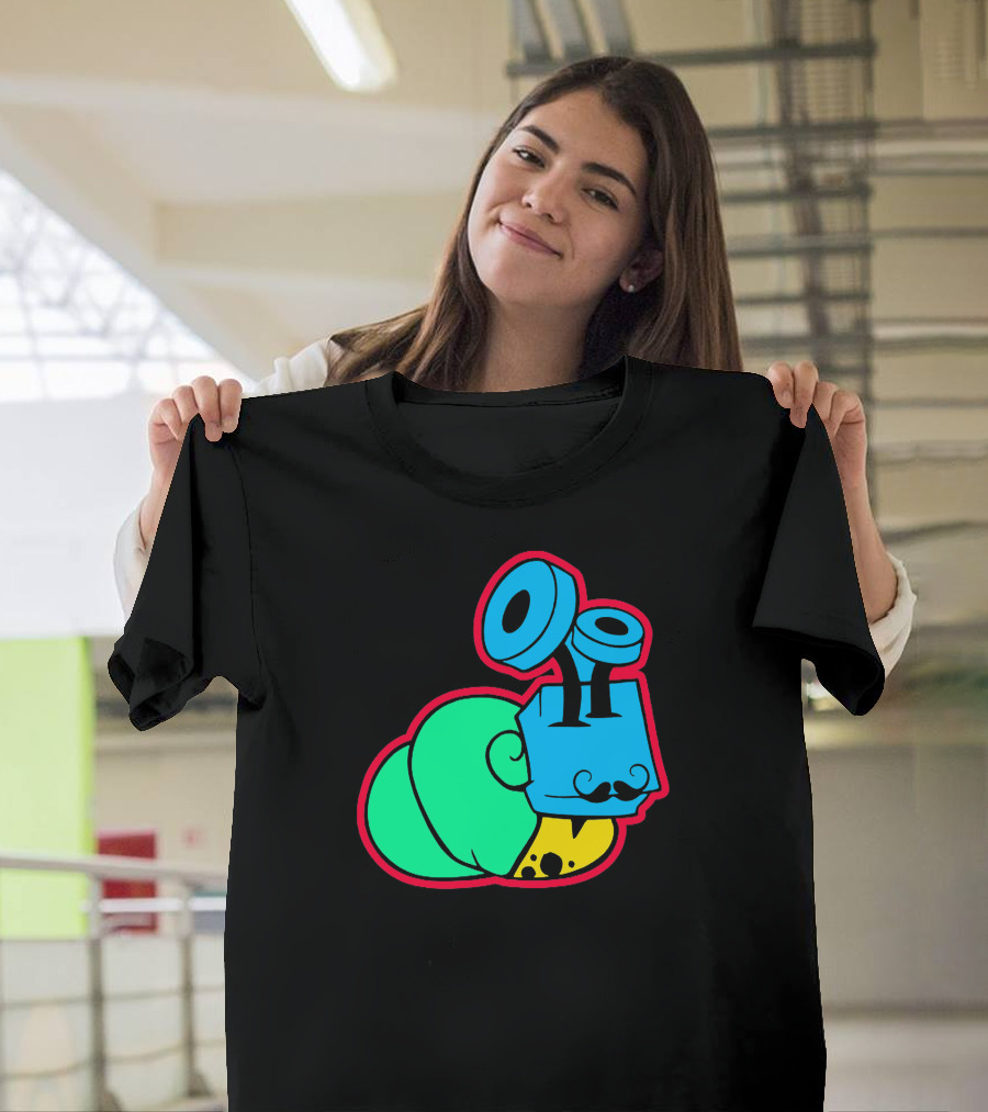 Lord Snail Mustache Cartoon Bright Colors T-Shirt