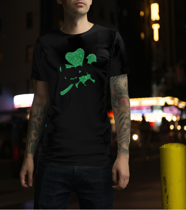 Lucky Shamrock Glitter Baby Feet T-Shirt