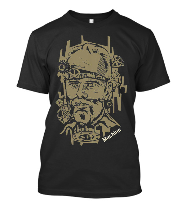 Machine Gearhead Portrait With Vintage Mechanical Gears T-Shirt