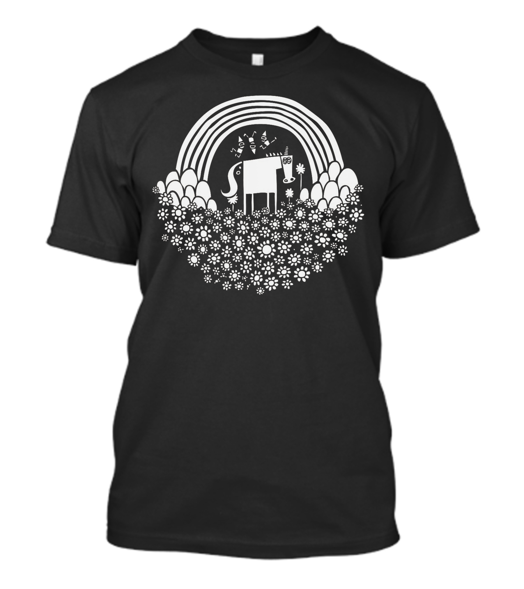 Magic Super Fun Time Land Unicorn Rainbow Flower Wonderland T-Shirt