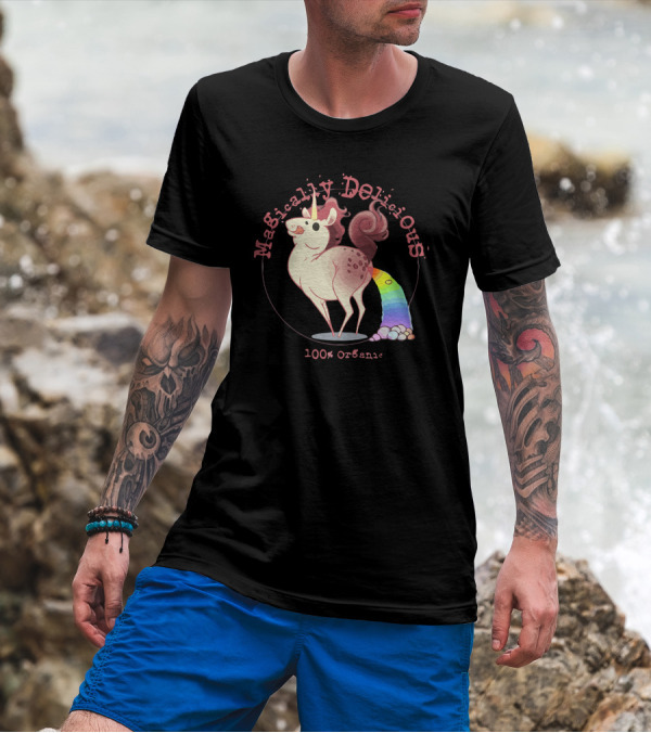 Magically Delicious 100% Organic Rainbow Unicorn T-Shirt
