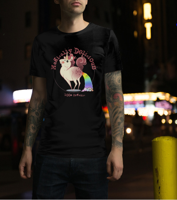 Magically Delicious 100% Organic Rainbow Unicorn T-Shirt