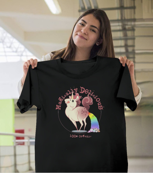Magically Delicious 100% Organic Rainbow Unicorn T-Shirt
