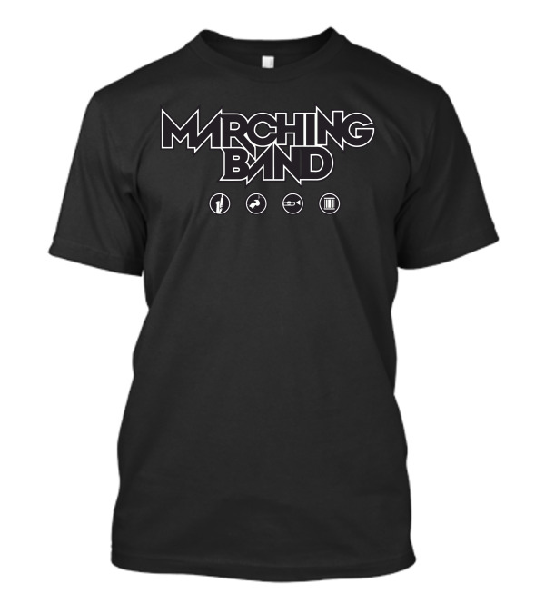 MARCHING BAND ICONS TRUMPET DRUMLINE SAXOPHONE TUBA T-Shirt