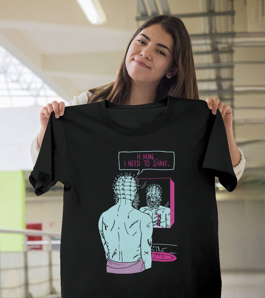 Pinbeard Oh Man I Need to Shave Mirror Reflection T-Shirt