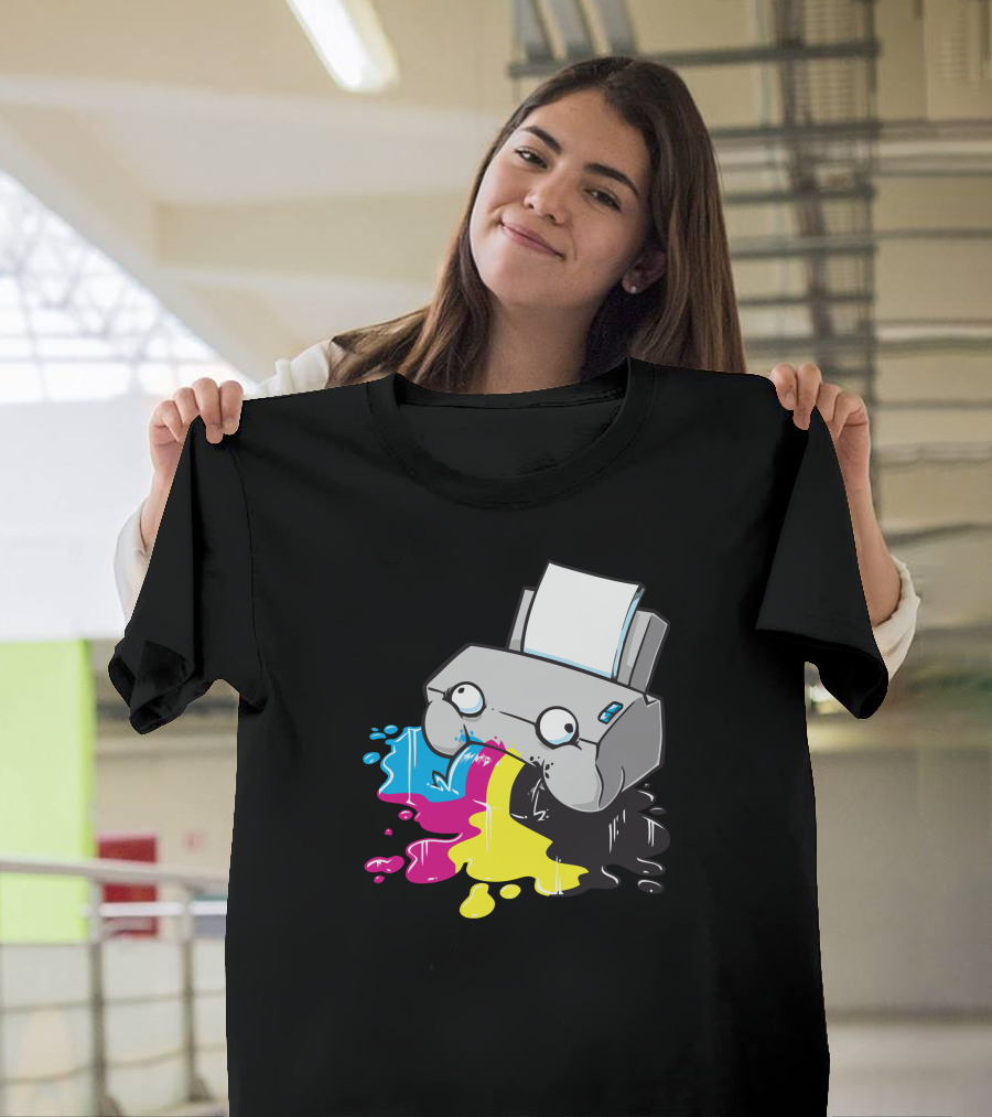 Puker Printer Rainbow Ink Spill T-Shirt