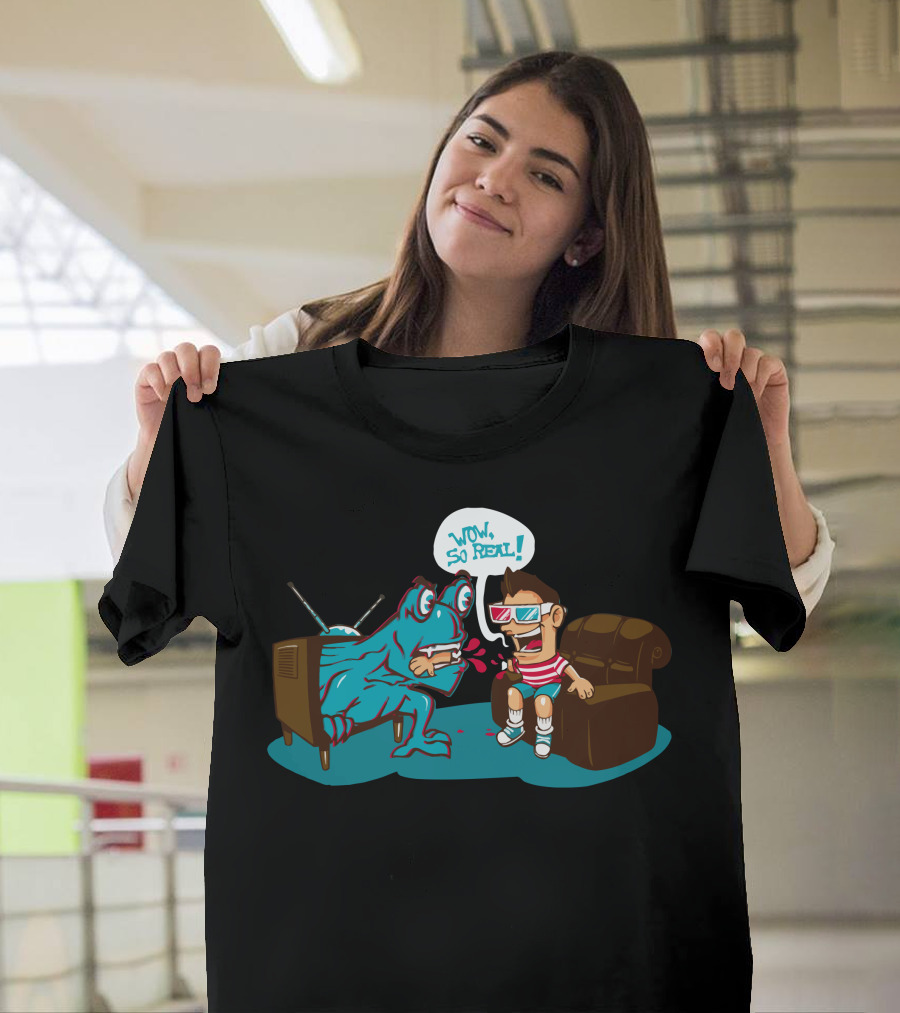3D Wow So Real Retro Kids TV Adventure T-Shirt