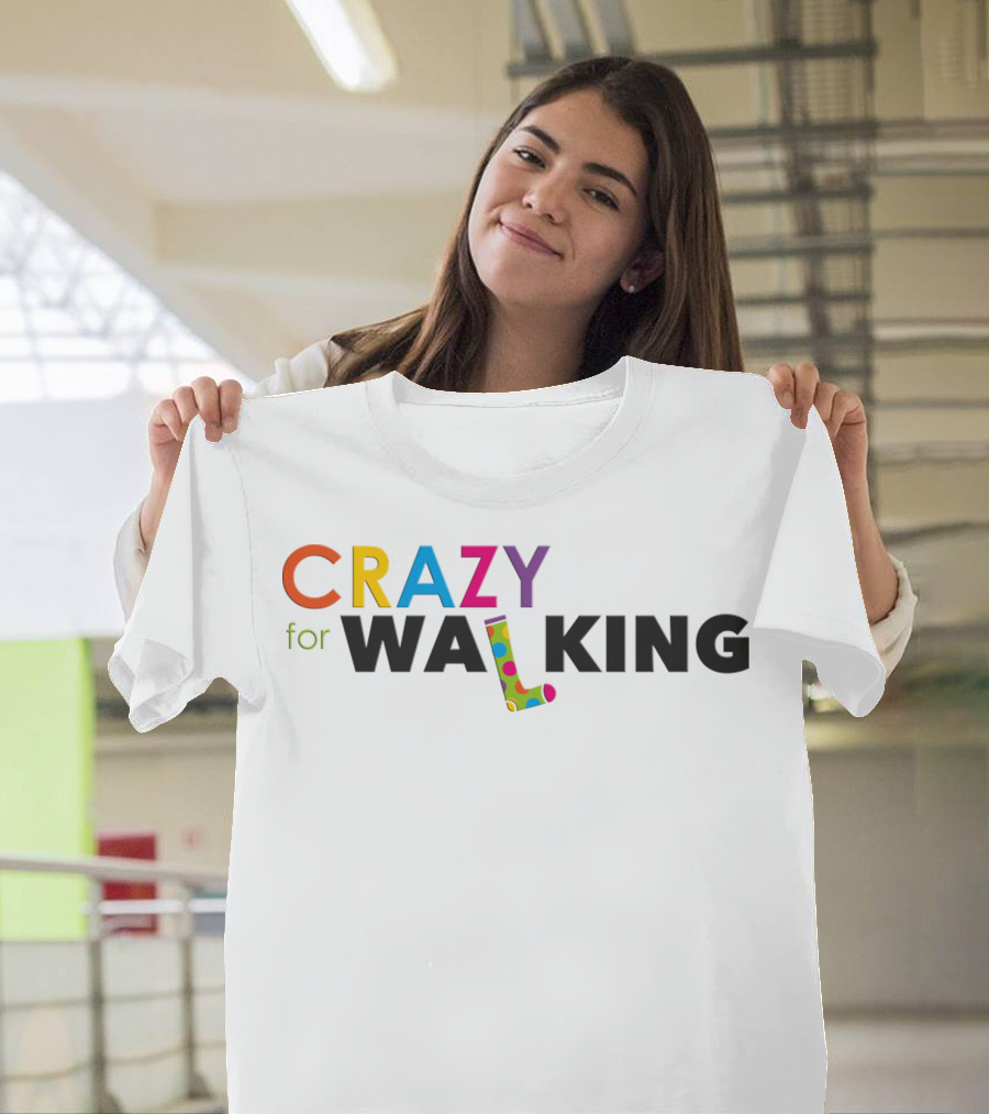 CRAZY for WALKING Colorful Sock T-Shirt