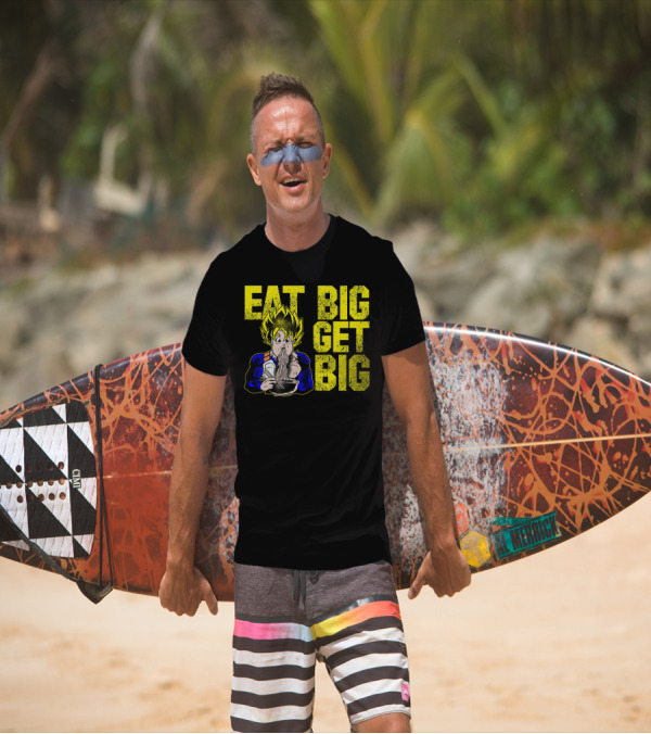 Eat Big Get Big Super Saiyan Ramen Eating Power-Up T-Shirt