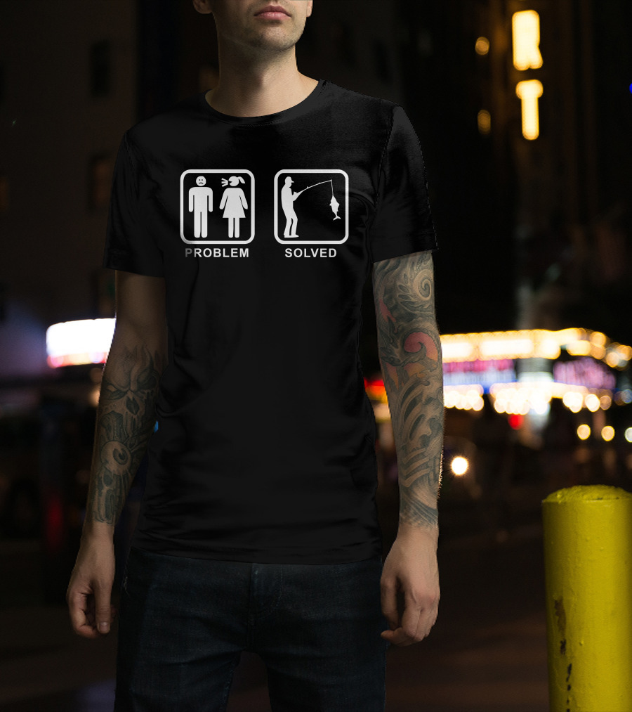 Problem Solved Fishing Icons T-Shirt