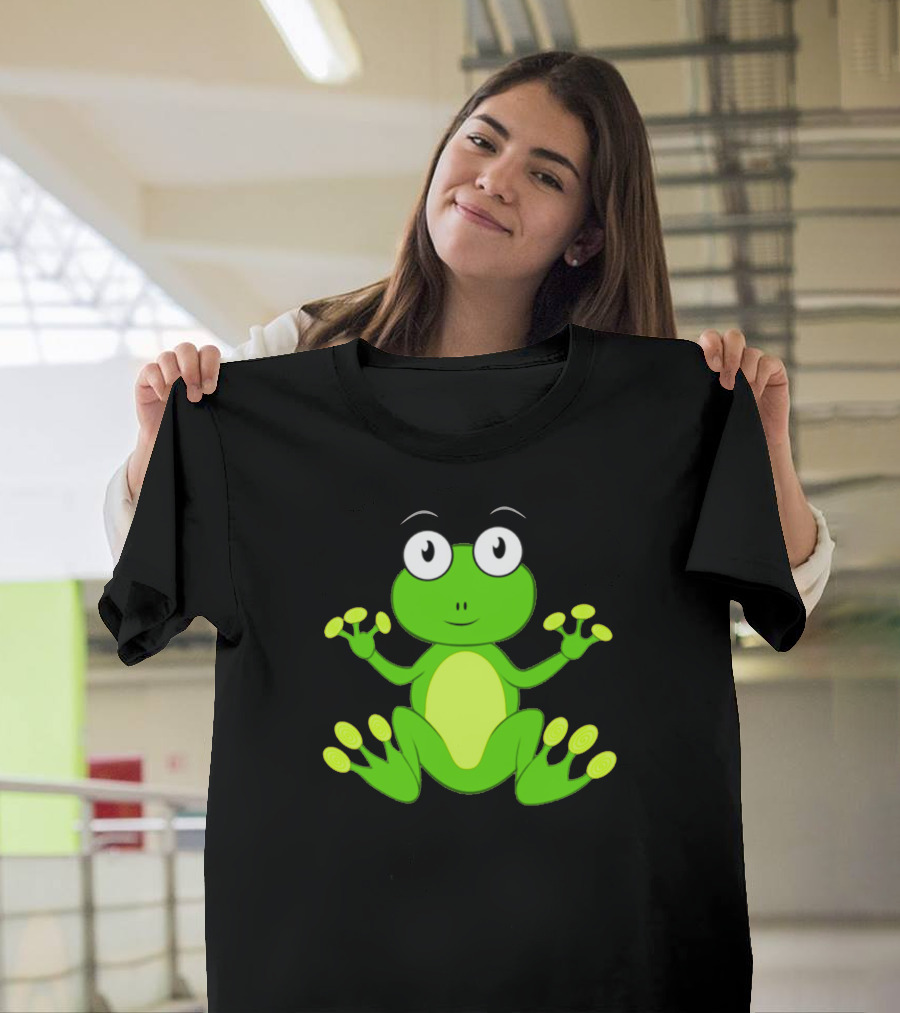 Frog Cartoon Character with Big Eyes T-Shirt