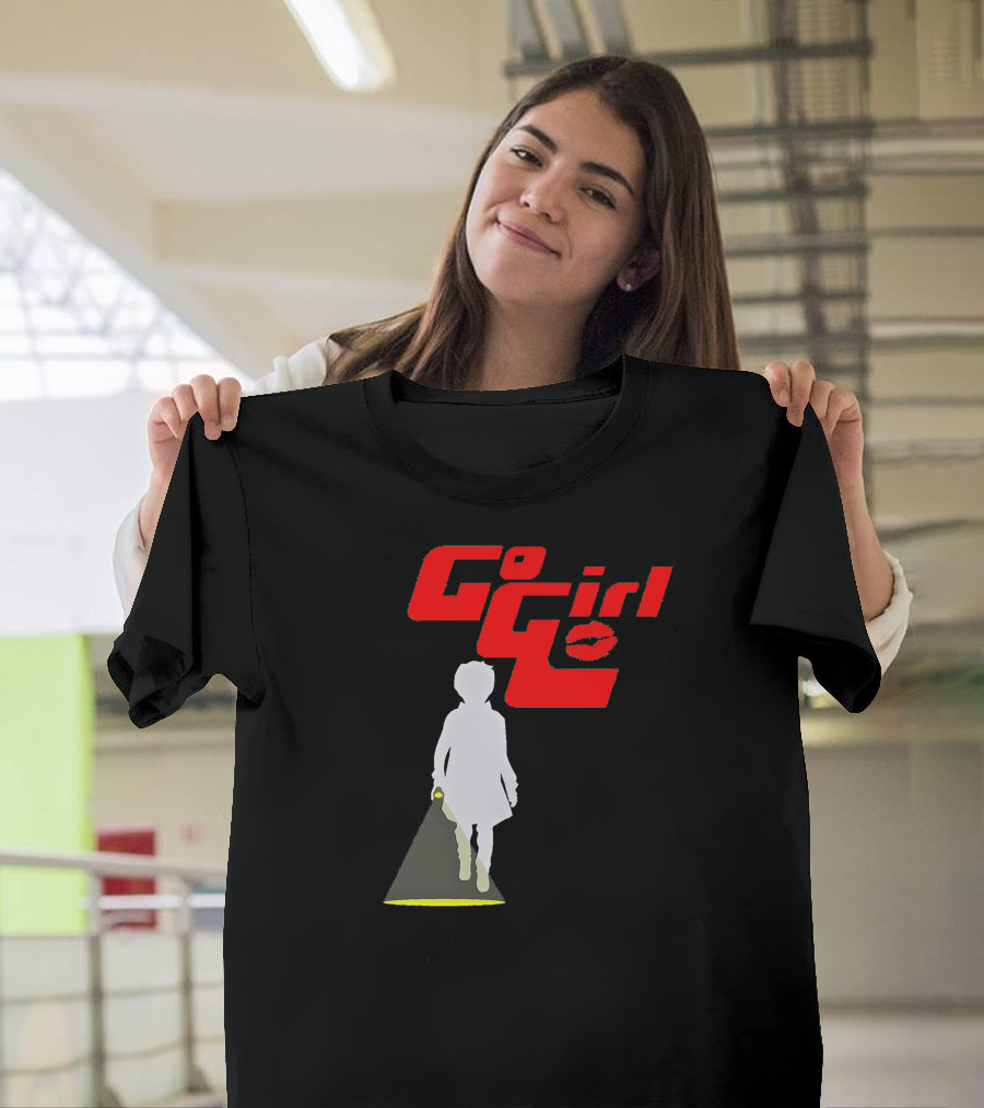 Go Girl Silhouette with Red Kiss and Flashlight T-Shirt