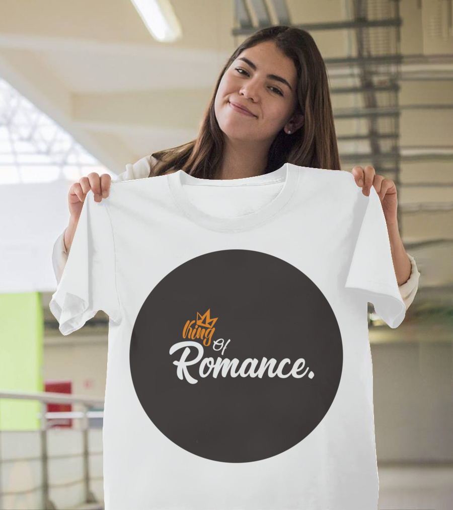 King Of Romance Crown Icon Typography T-Shirt