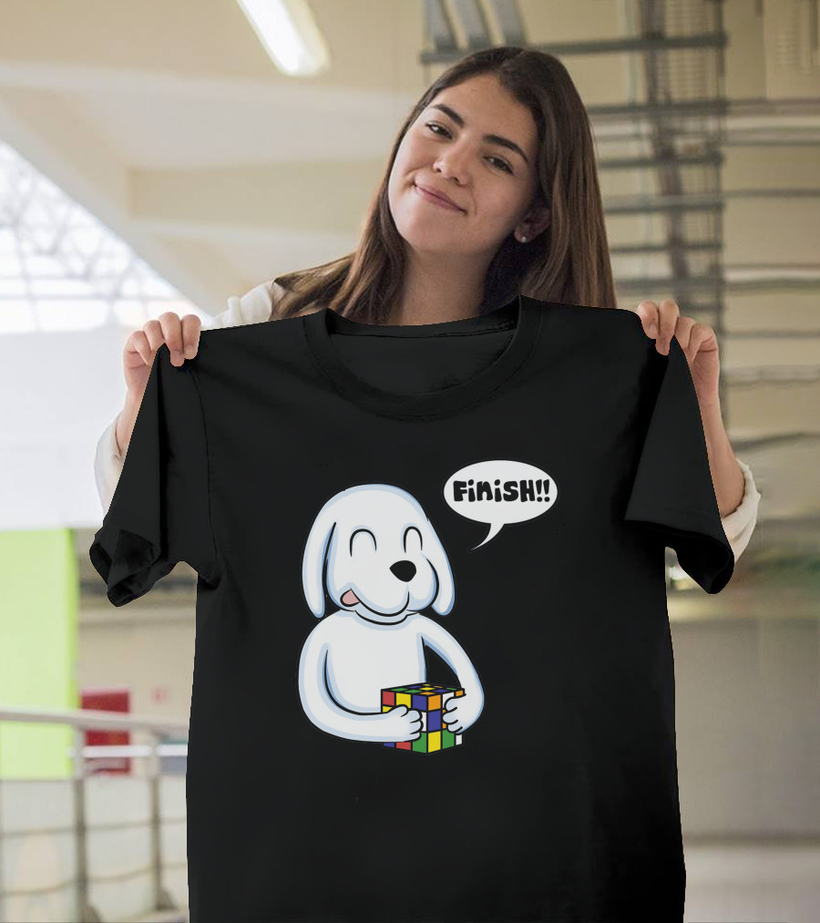 Finish Smart Dog Rubik's Cube Speech Bubble T-Shirt