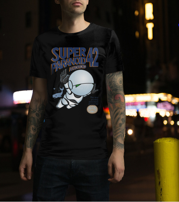 Super Paranoid 42 Android Galaxy Adventure Ultimate Games T-Shirt