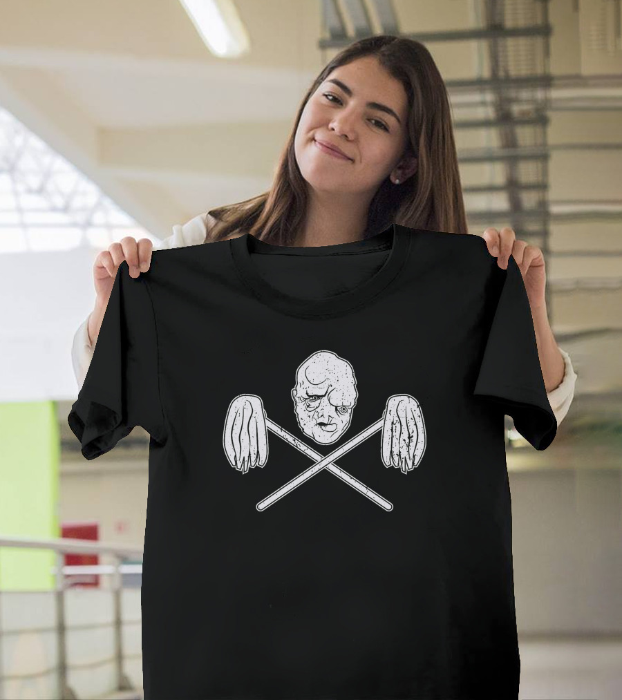 The Toxic Avenger Distressed Skull and Mop Crossbones Retro T-Shirt