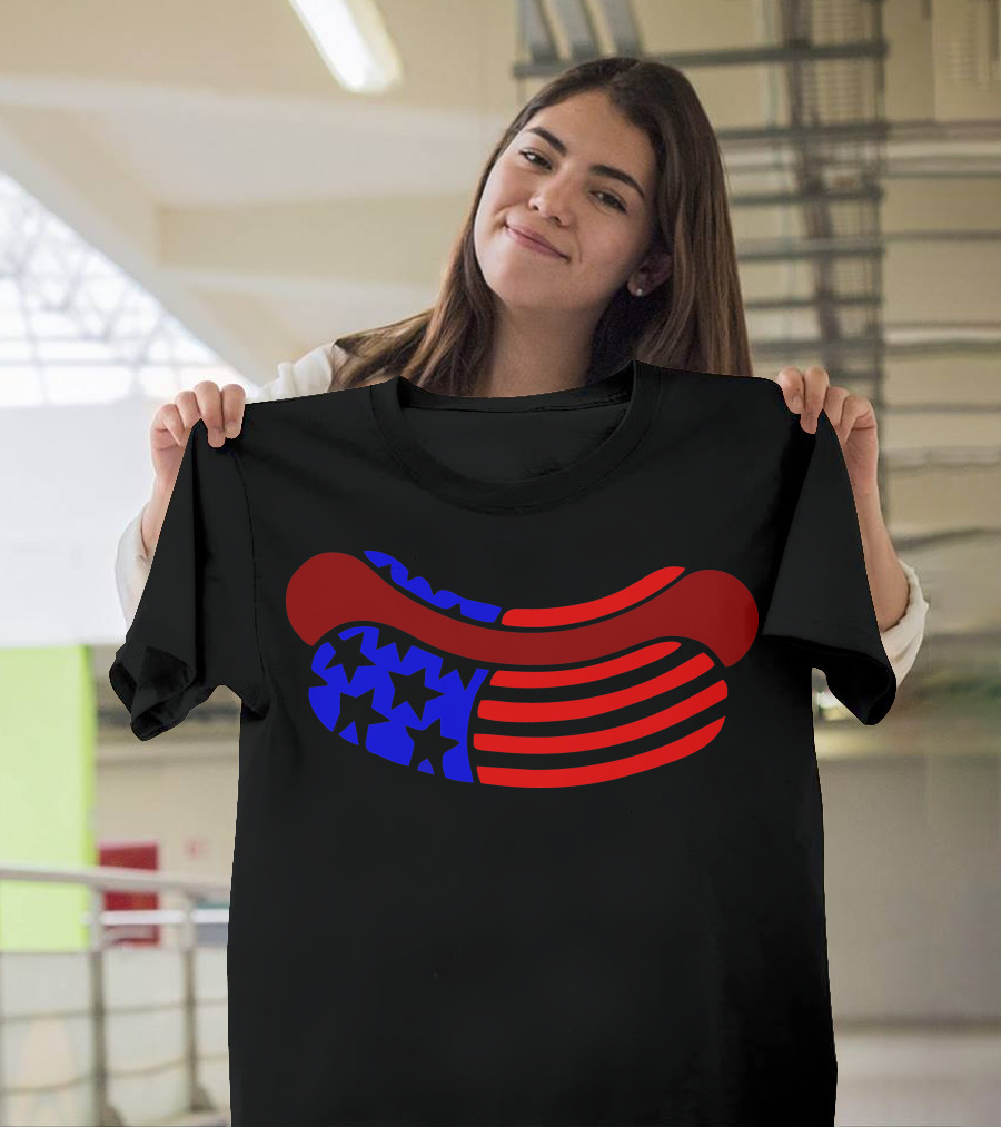American Flag Hot Dog USA T-Shirt