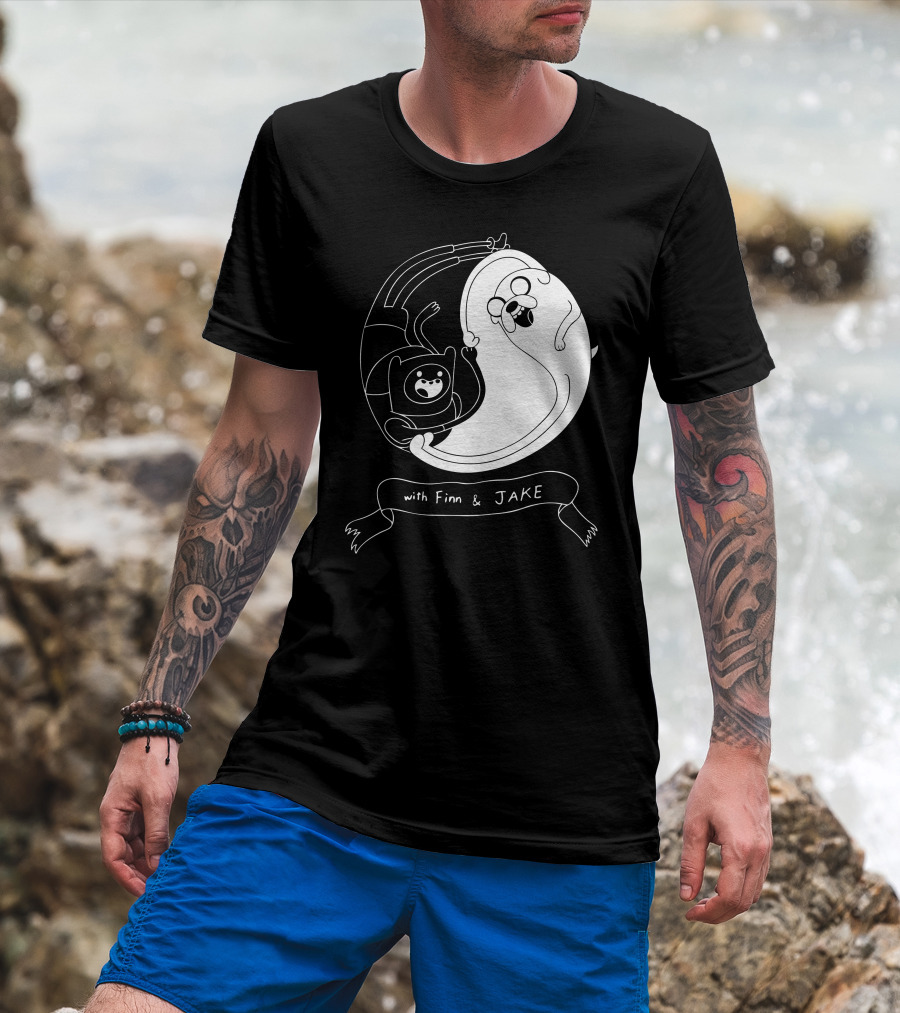 Adventure Tao With Finn And Jake Yin Yang T-Shirt