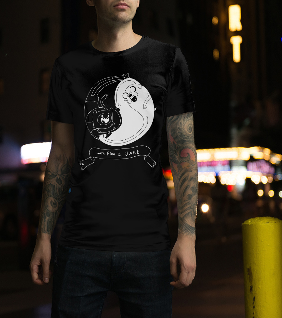 Adventure Tao With Finn And Jake Yin Yang T-Shirt
