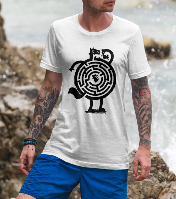 Amazing Cat Maze Eating Fish T-Shirt