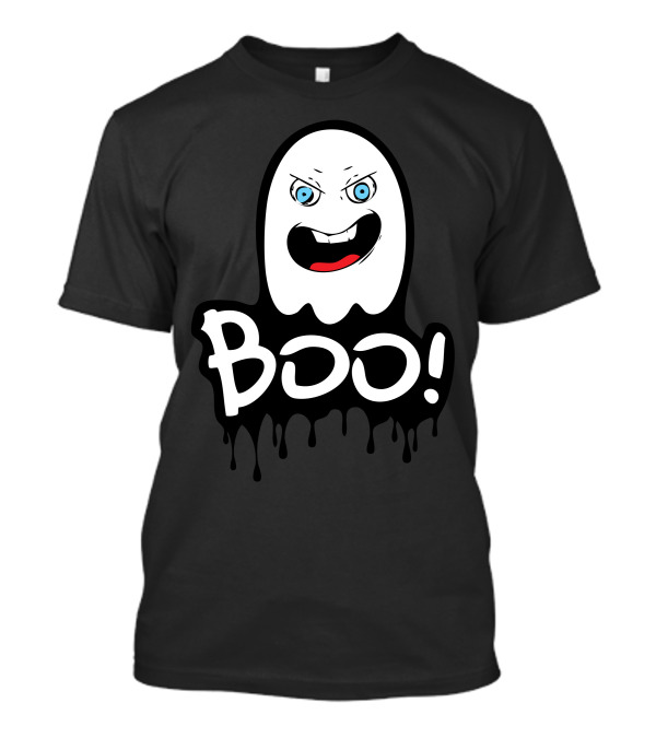 Annoying Face Boo Ghost With Dripping Text And Angry Expression T-Shirt