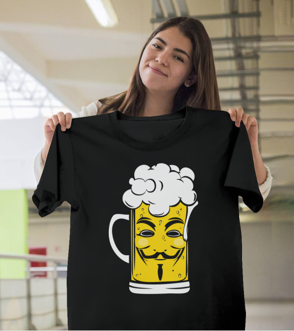 Anony Mousse V For Vendetta Guy Fawkes Beer Mug T-Shirt