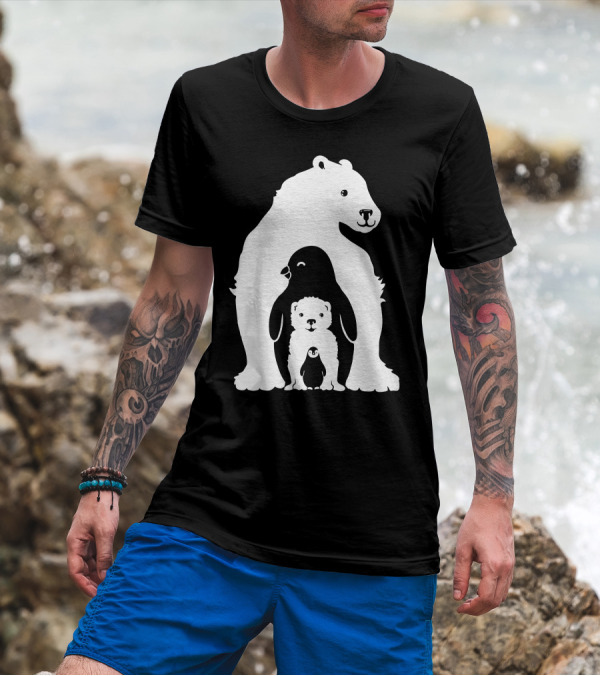 Arctic Friends Polar Bear Penguin T-Shirt