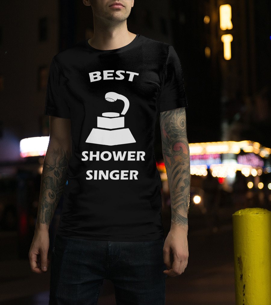 Best Shower Singer Trophy Microphone T-Shirt