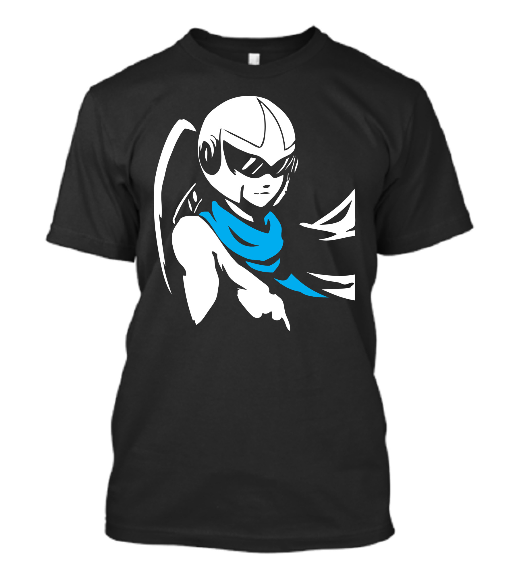 Blues Helmet Man Minimalist Warrior With Blue Scarf T-Shirt