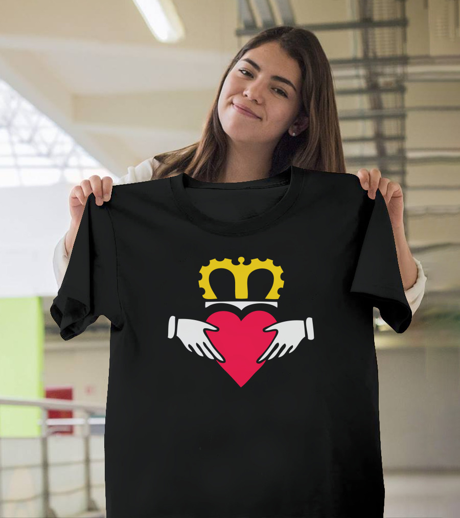 Crown of Ireland Claddagh Symbol Heart and Hands T-Shirt