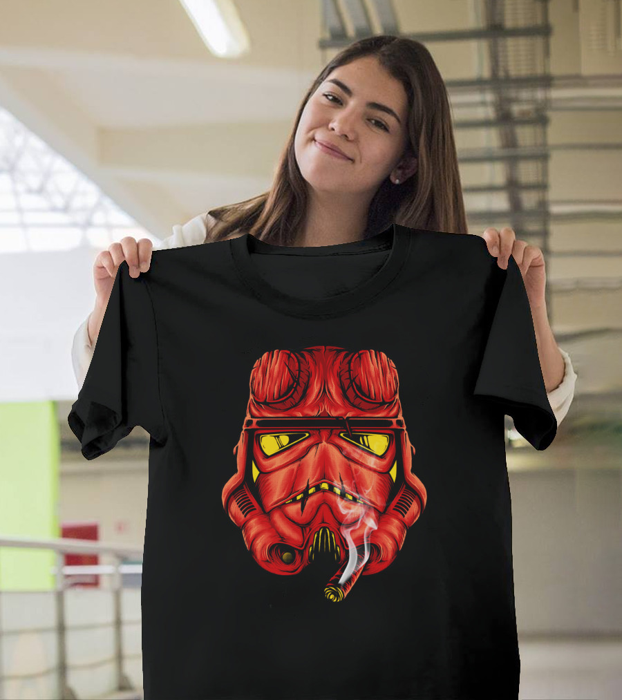 Hell Trooper Smoking Demon Helmet T-Shirt