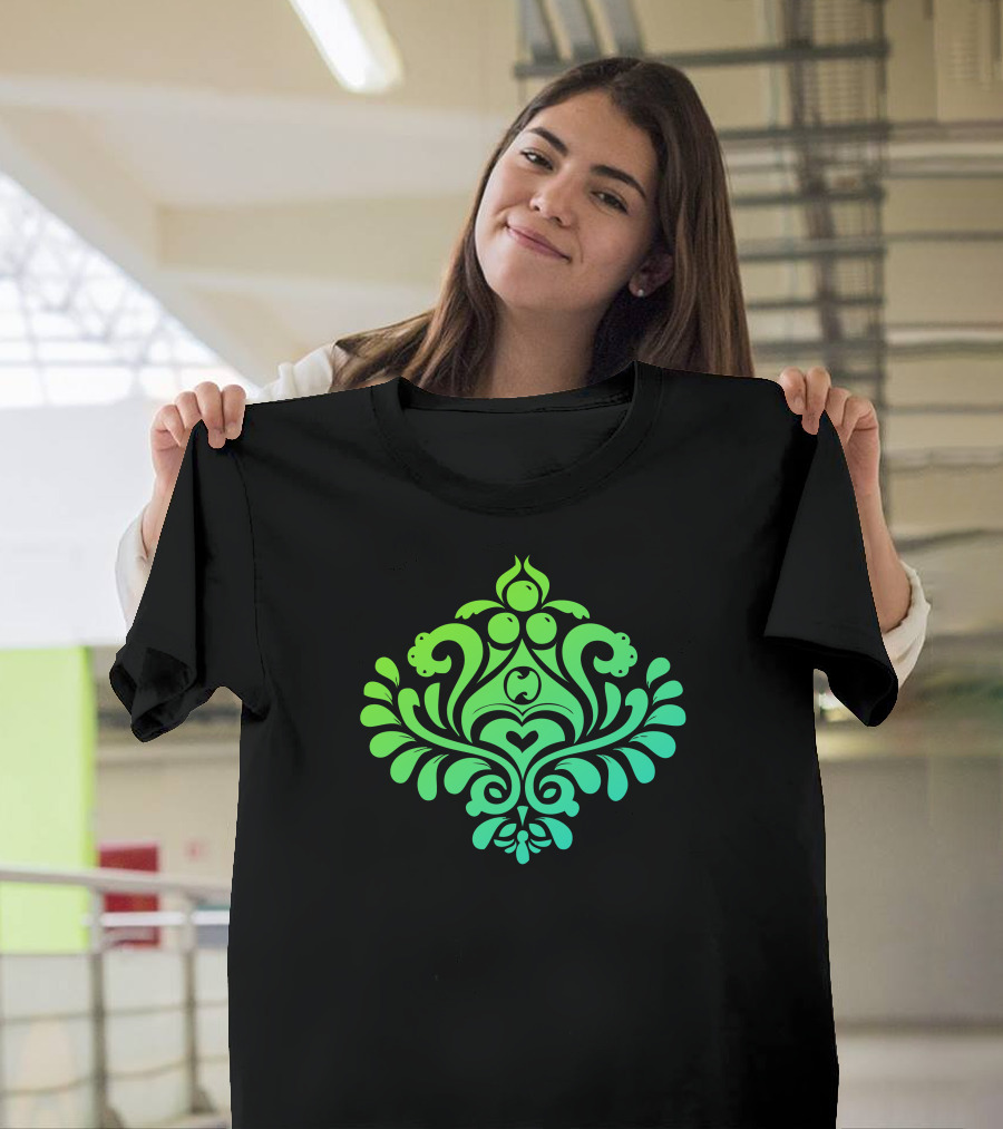 Labyrinth Damask Fantasy Flourish Jade T-Shirt