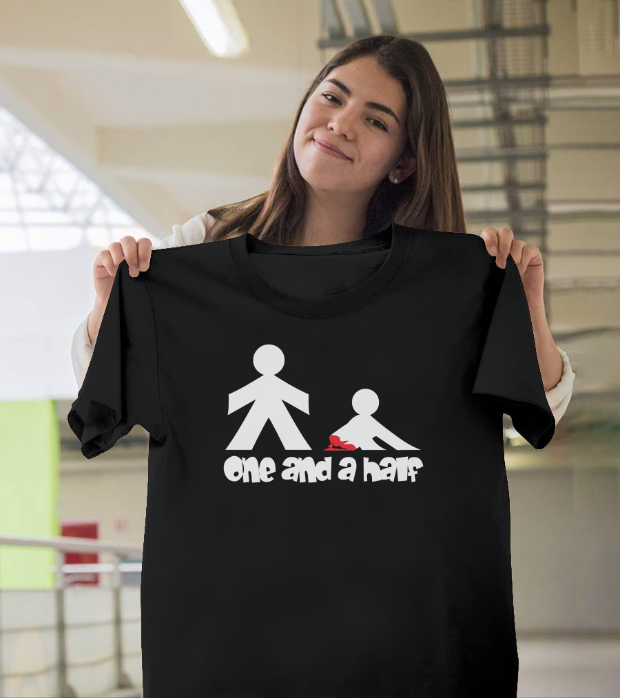 One And A Half Family Figure Symbol with Child and Shoe T-Shirt