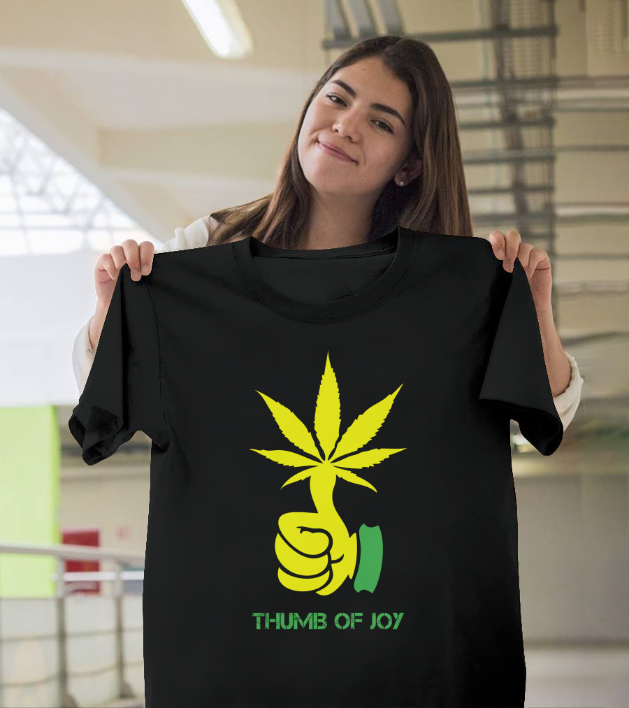 Thumb Of Joy Green Thumb Weed Leaf T-Shirt