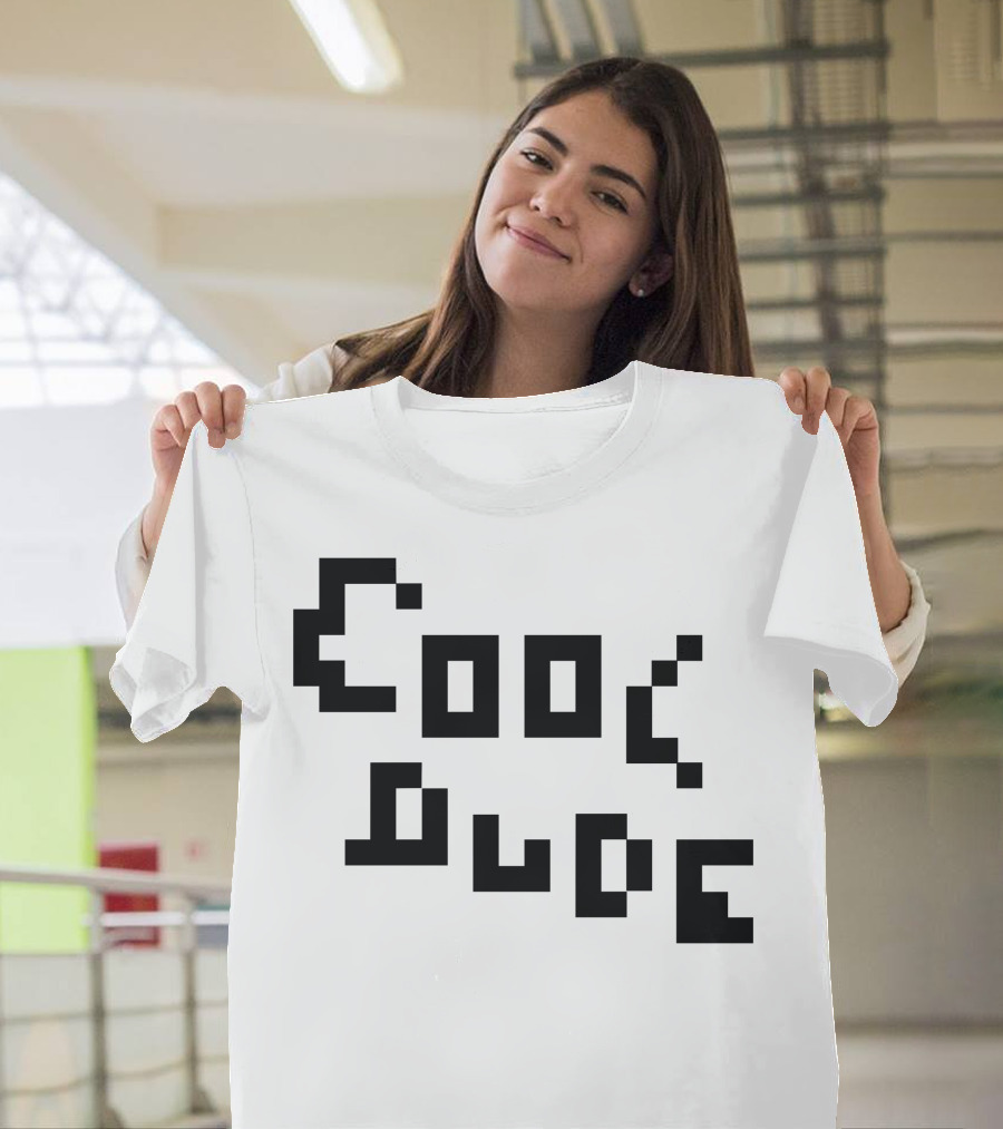 Cool Dude Pixel Style Text Retro Look T-Shirt