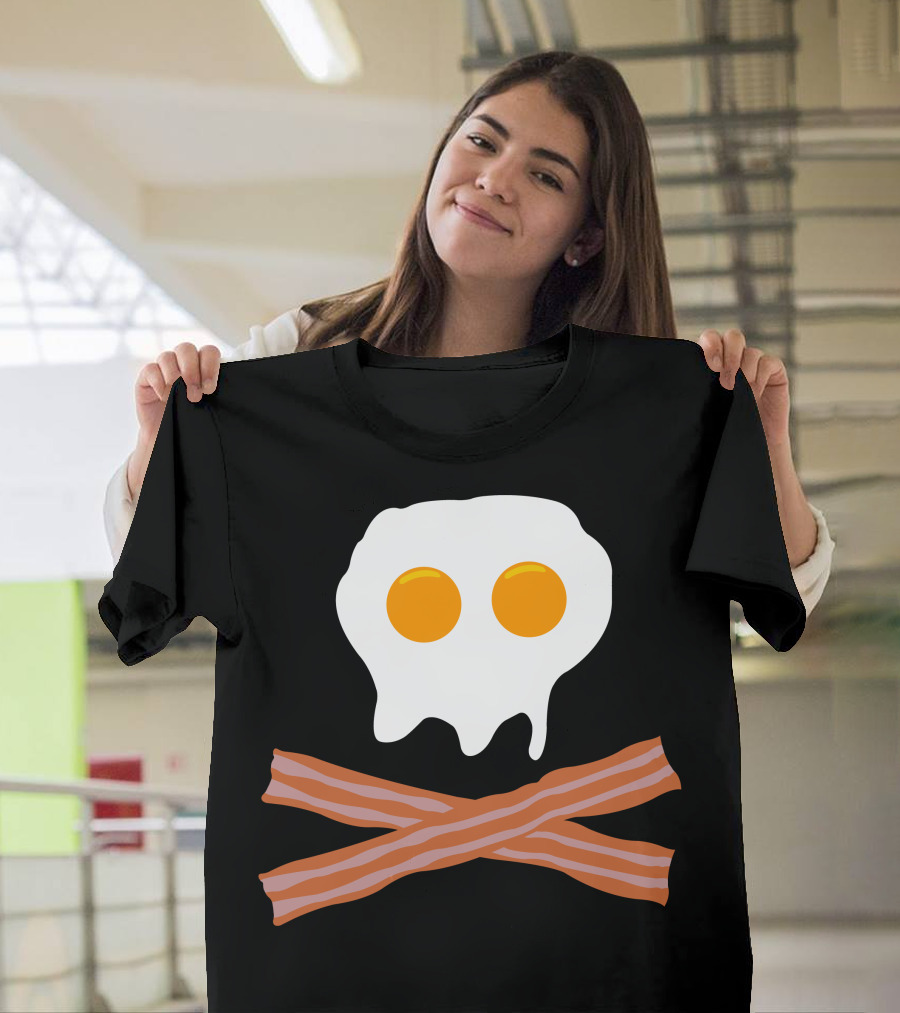 Eggs Bacon Skull Crossbones T-Shirt