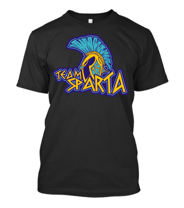 Team Sparta Spartan Helmet Blue And Yellow T-Shirt