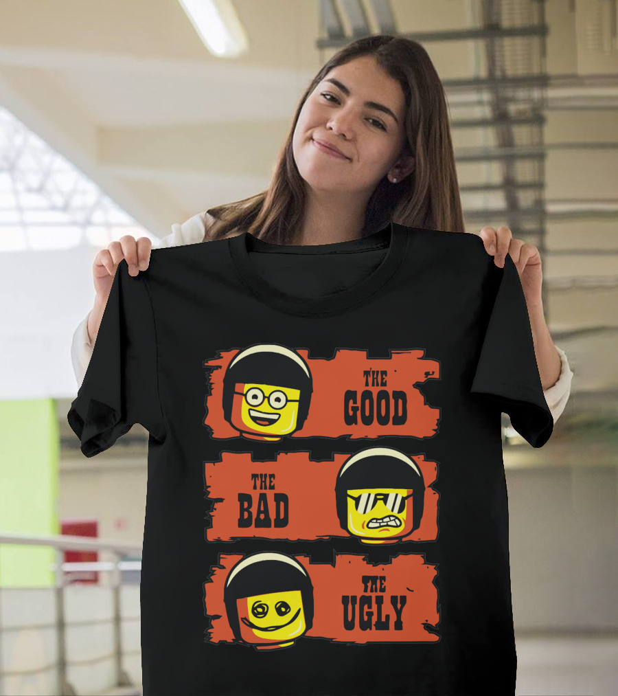 The Good The Bad The Ugly Lego Minifigure Faces T-Shirt