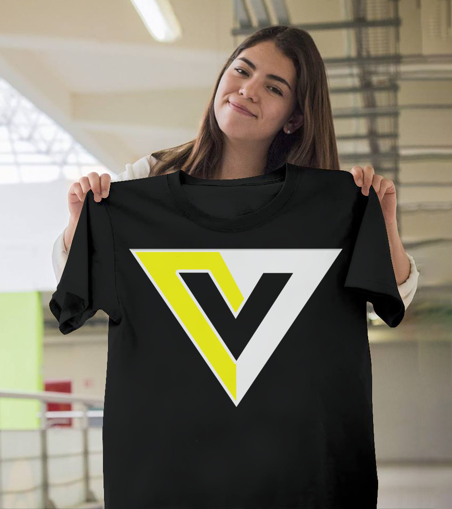 Voluntaryist V Logo Yellow White Triangle T-Shirt