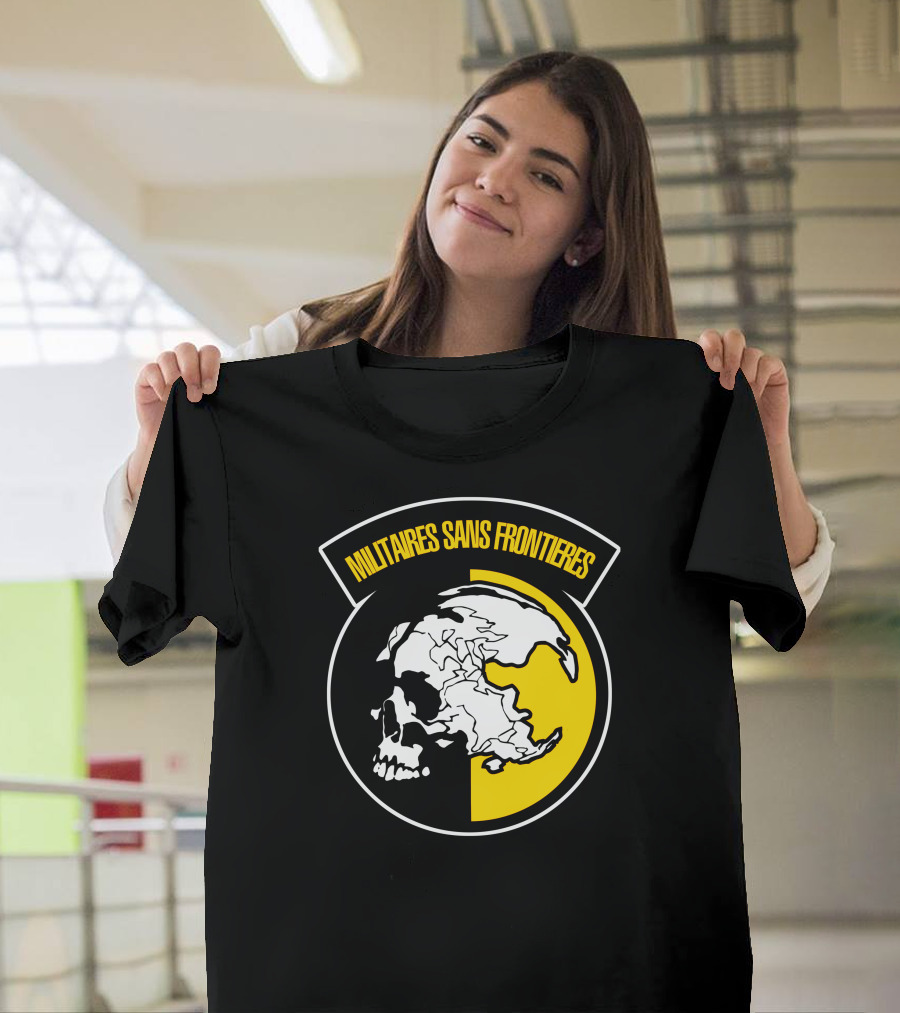 Mgs Militaires Sans Frontieres Skull Emblem 黒 y 黄 T-Shirt