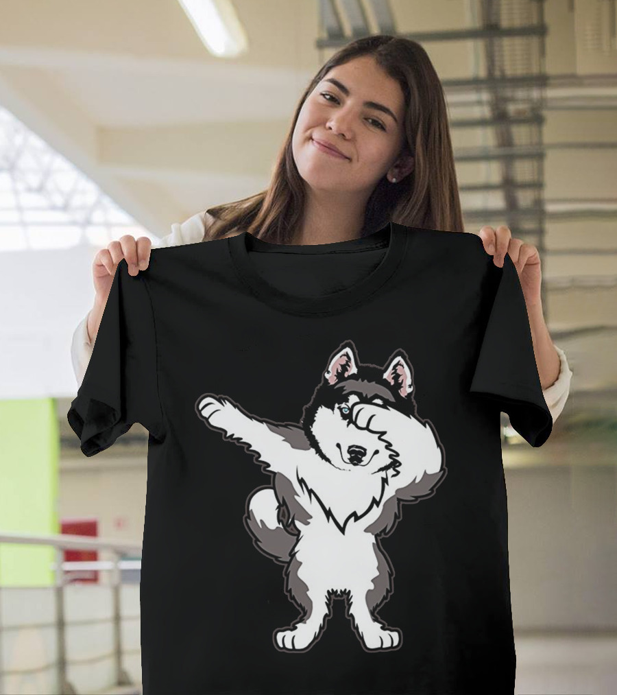Siberian Husky Cute Dabbing Dance Pose T-Shirt