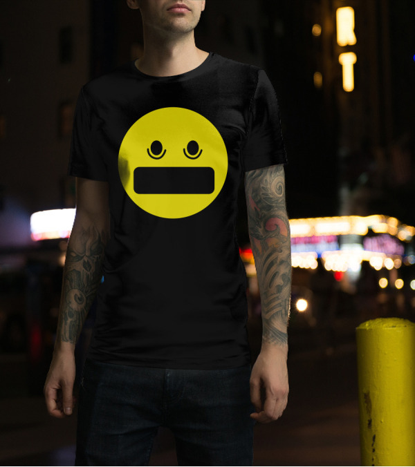 Hah Yellow Emoji Face With Surprised Expression T-Shirt