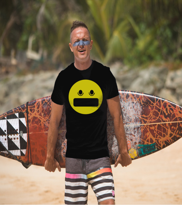 Hah Yellow Emoji Face With Surprised Expression T-Shirt